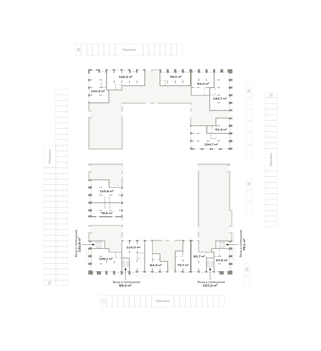 Коммерческое помещение №РСП-02-Н-1-1.1.1, 110.3 м²