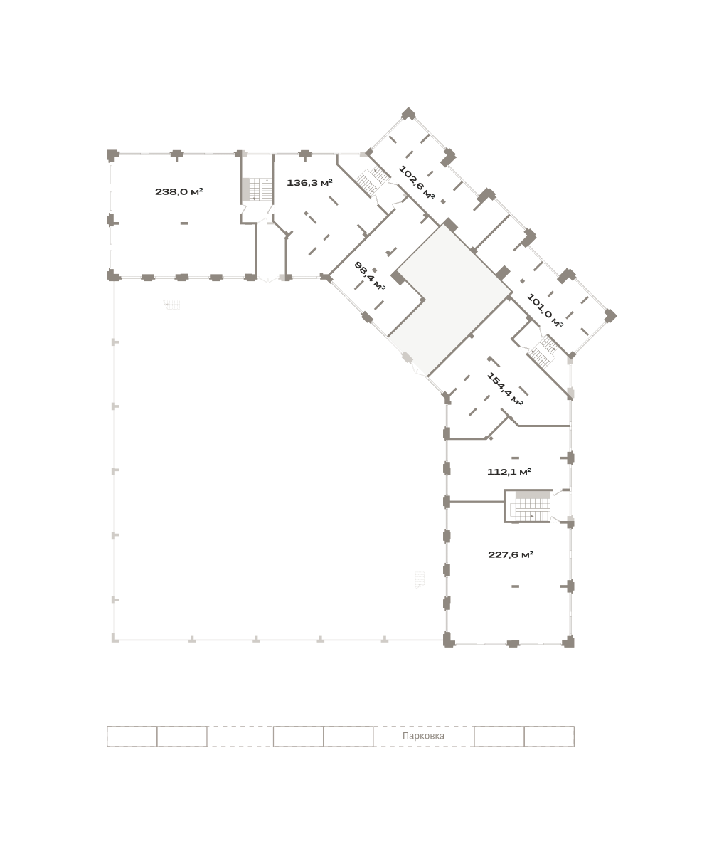 Коммерческое помещение №ЗРК05.1-Н2.2.2, 112.1 м²