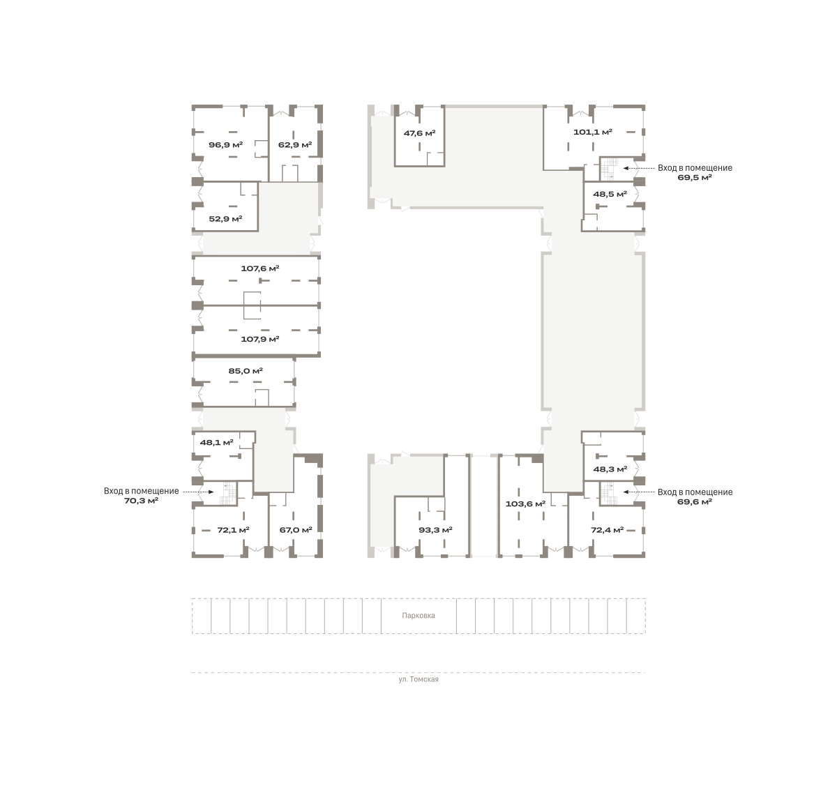 Коммерческое помещение №ОКТ-08-н-6-6.1.2, 96.9 м²