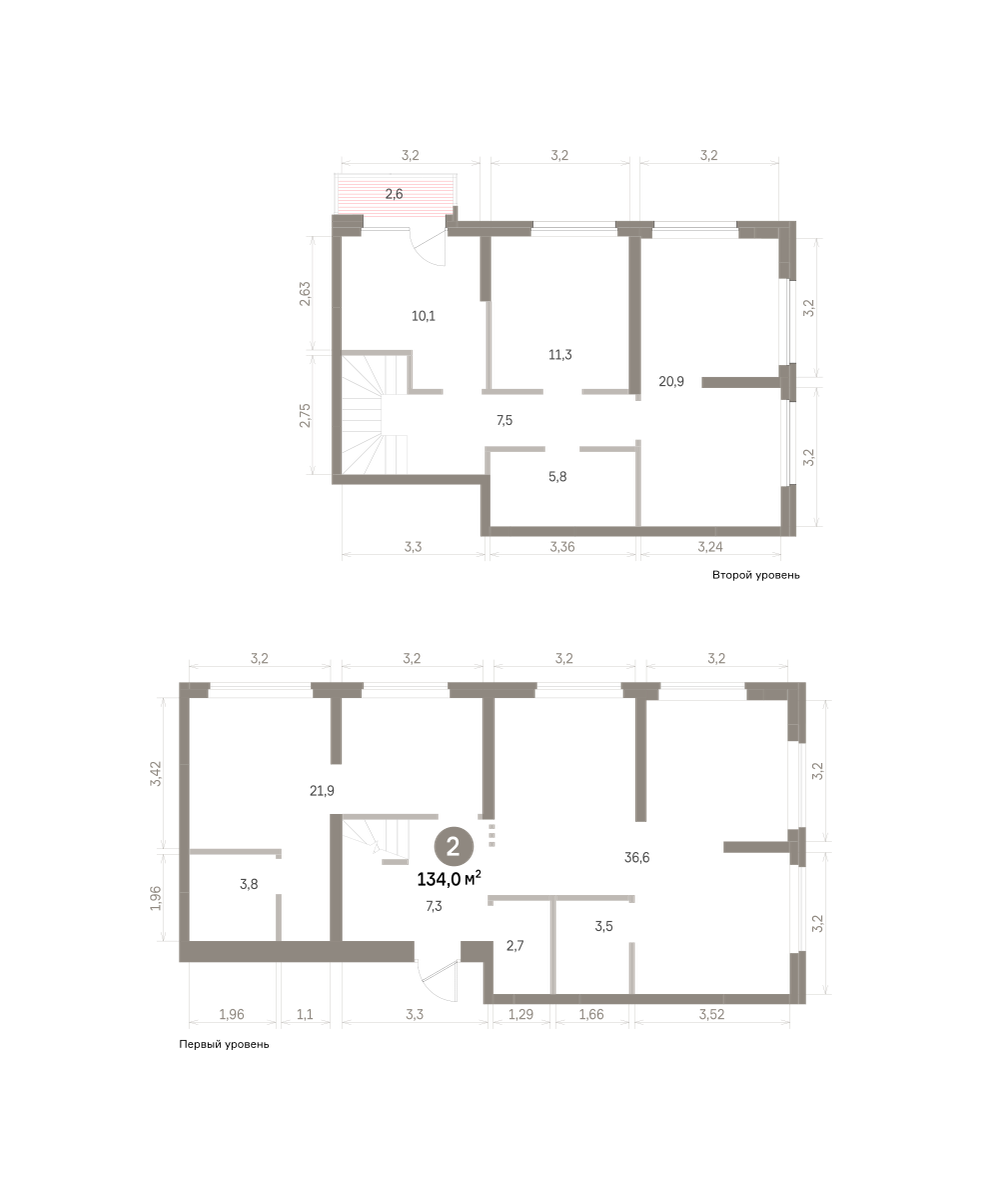 3 комн. Квартира 134 кв. м