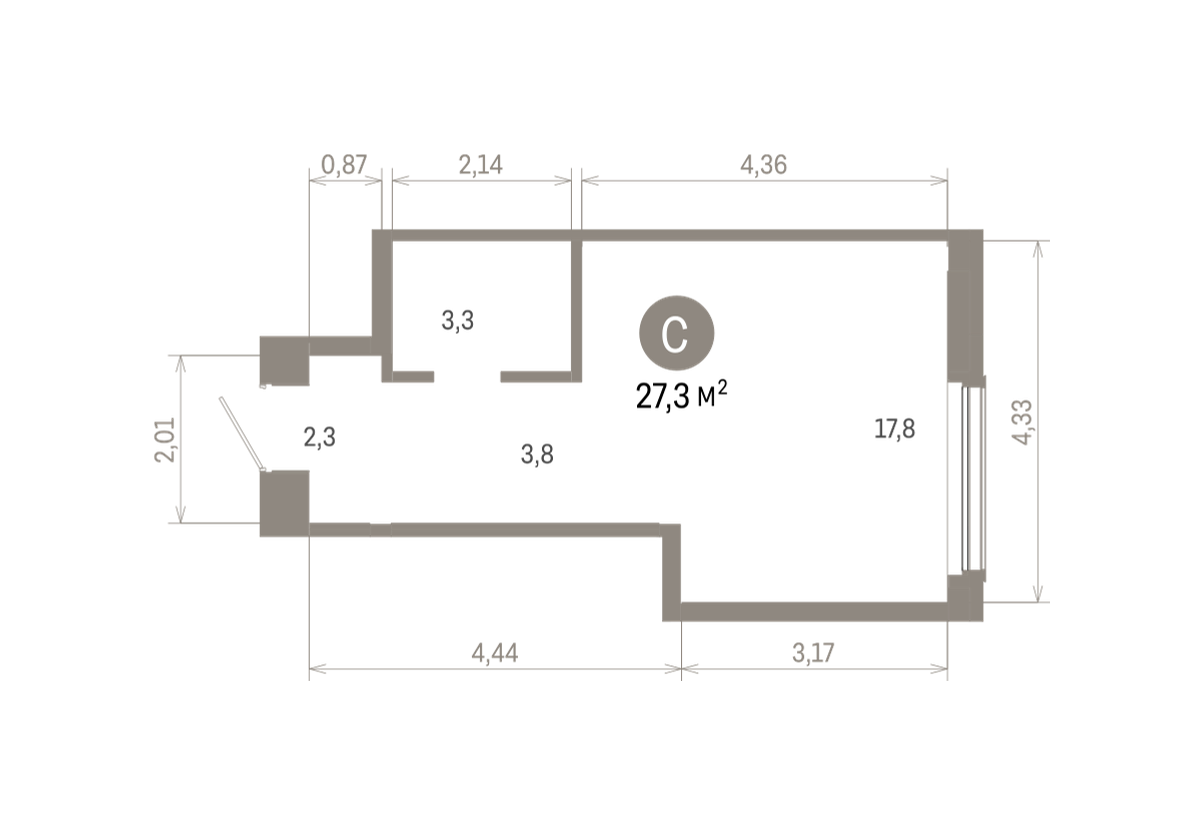 27.27 кв.м, Кварталы Драверта, изображение-2
