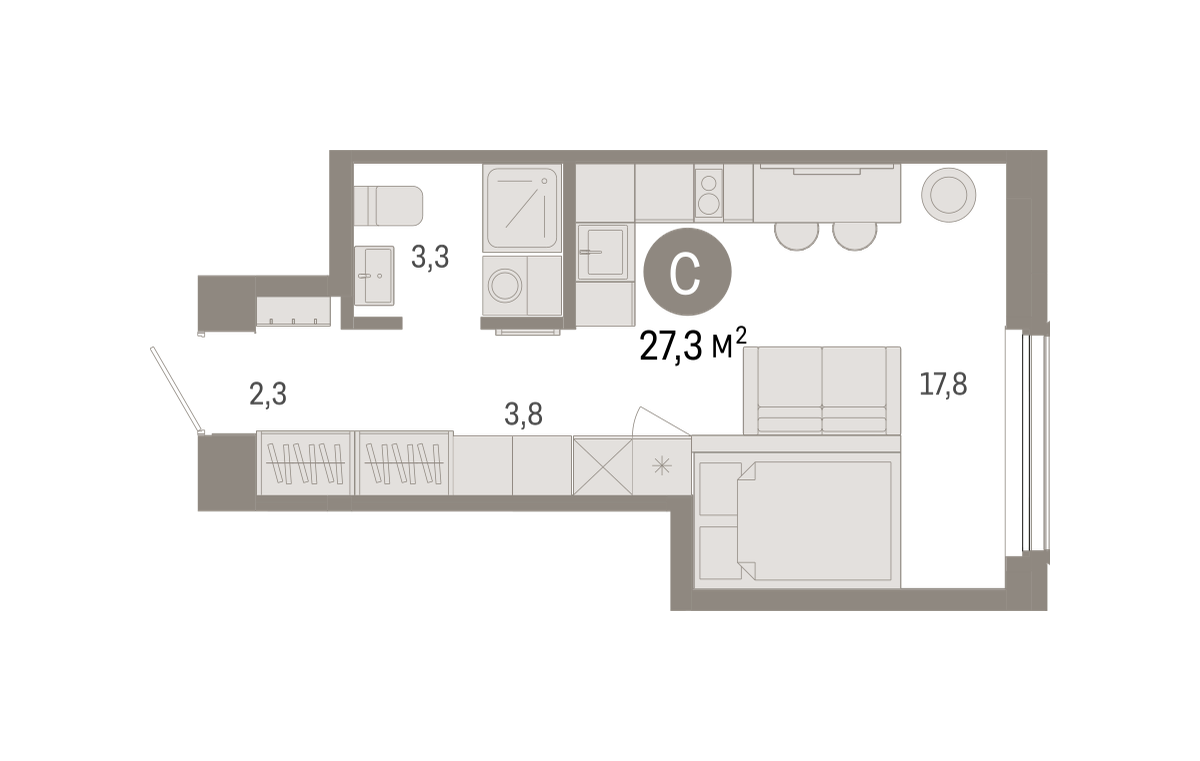27.27 кв.м, Кварталы Драверта