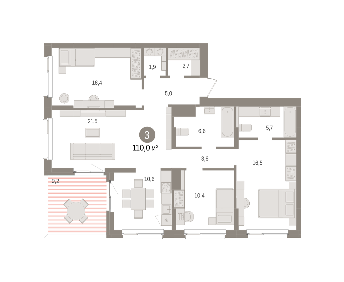 Планировка квартиры №221