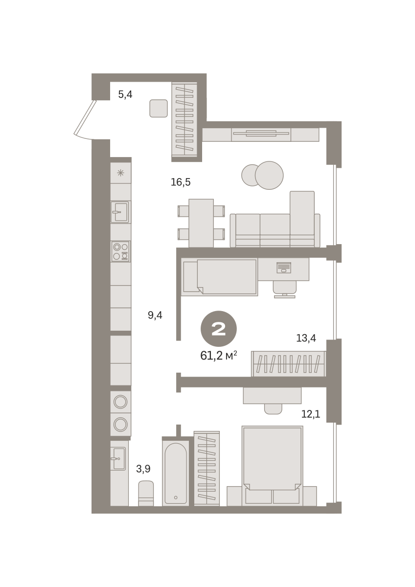 Планировка 2-комн.