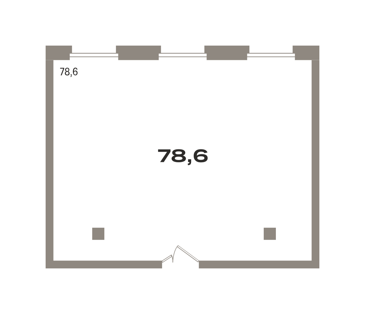 Коммерческое помещение №РП-07-н-1-1.2.7, 76.8 м²