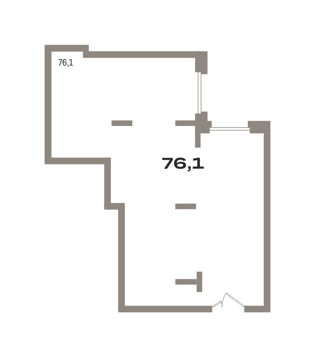 Коммерческое помещение №РП-07-н-1-1.2.5, 75.9 м²