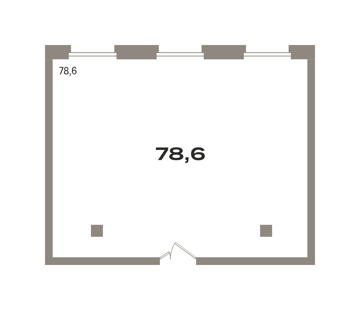 Коммерческое помещение №РП-07-н-1-1.3.7, 77.5 м²
