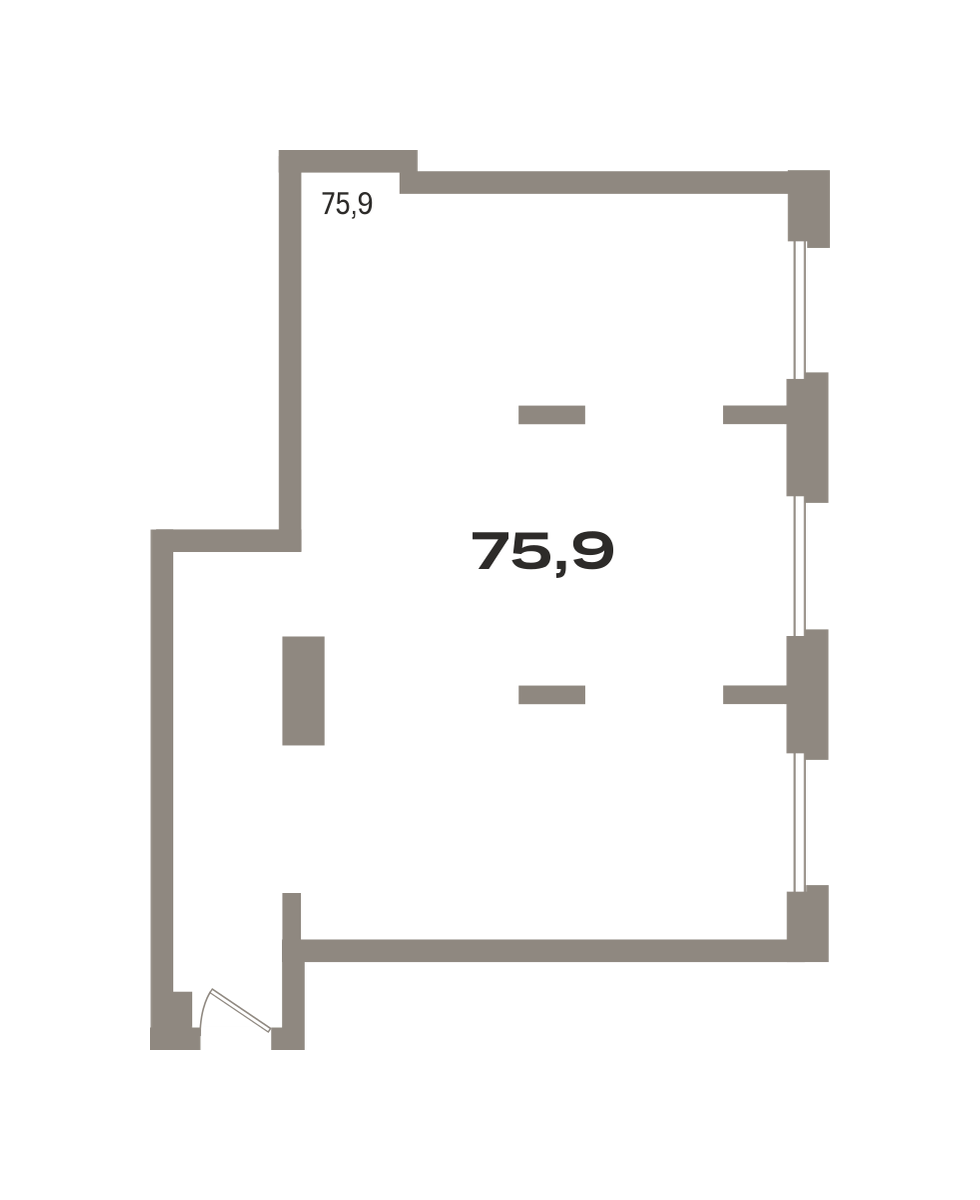 Планировка Коммерческое помещение №РП-07-н-3-3.3.18, 75.8 м²